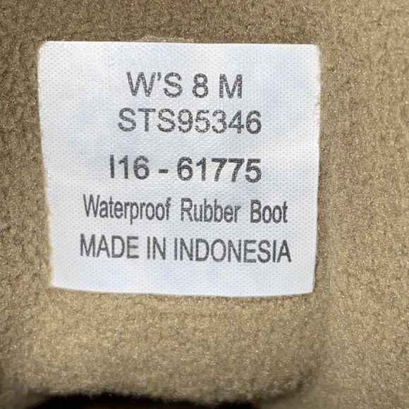 Sperry Top-Sider Boots‎ Womens 8M Green/Cream Waterproof Rubber Duck Zip Preppy - Picture 9 of 12